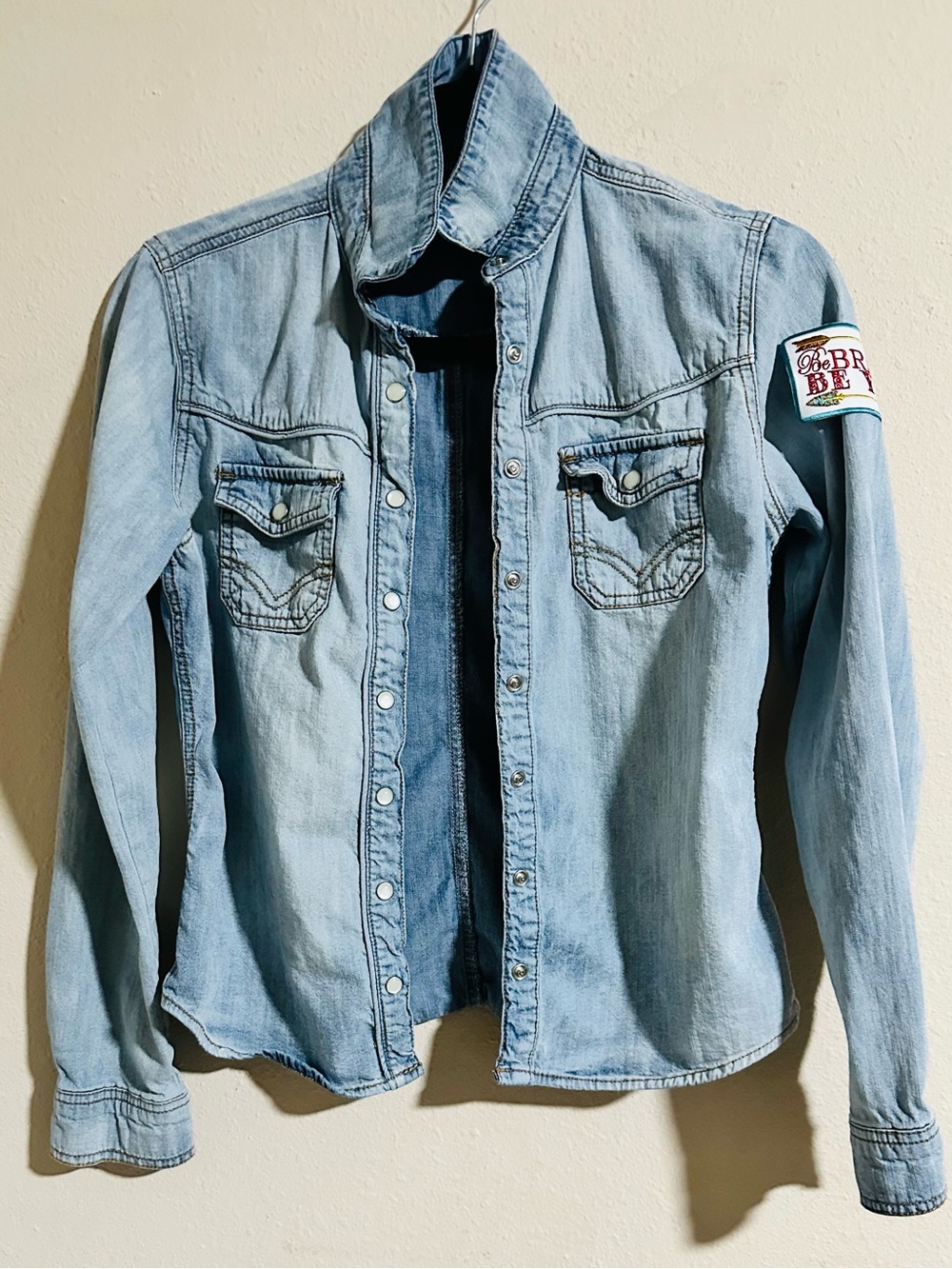 BDG Light Blue Denim Button-Down Shirt
